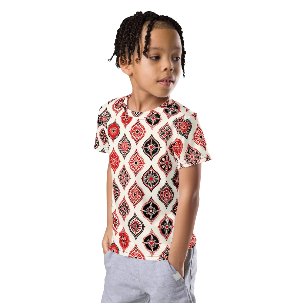 Ruby Caravan on Kids Crew Neck T-Shirt — Left Front