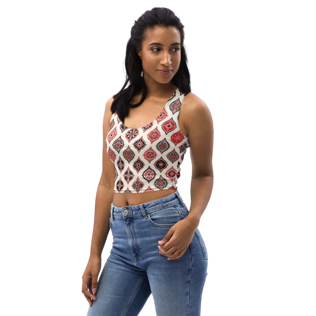 Ruby Caravan on Crop Top — Left Front