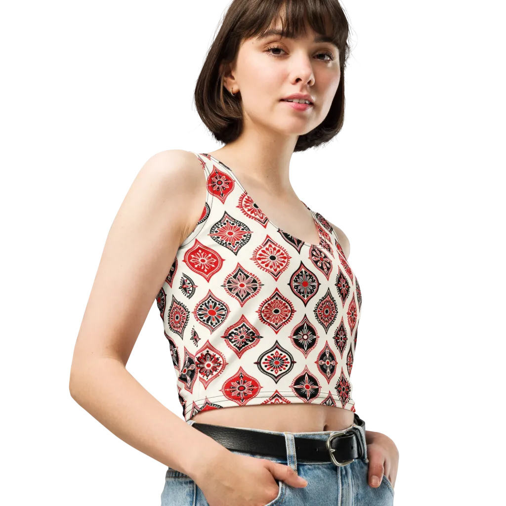 Ruby Caravan on Crop Top — Right Front