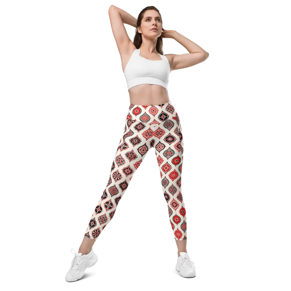 Ruby Caravan on Leggings with Pockets — Front