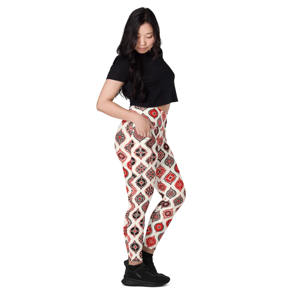 Ruby Caravan on Leggings with Pockets — Right