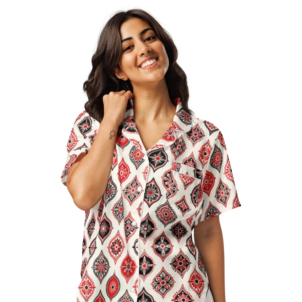 Ruby Caravan on Women's Short Sleeve Pajama Top — Front
