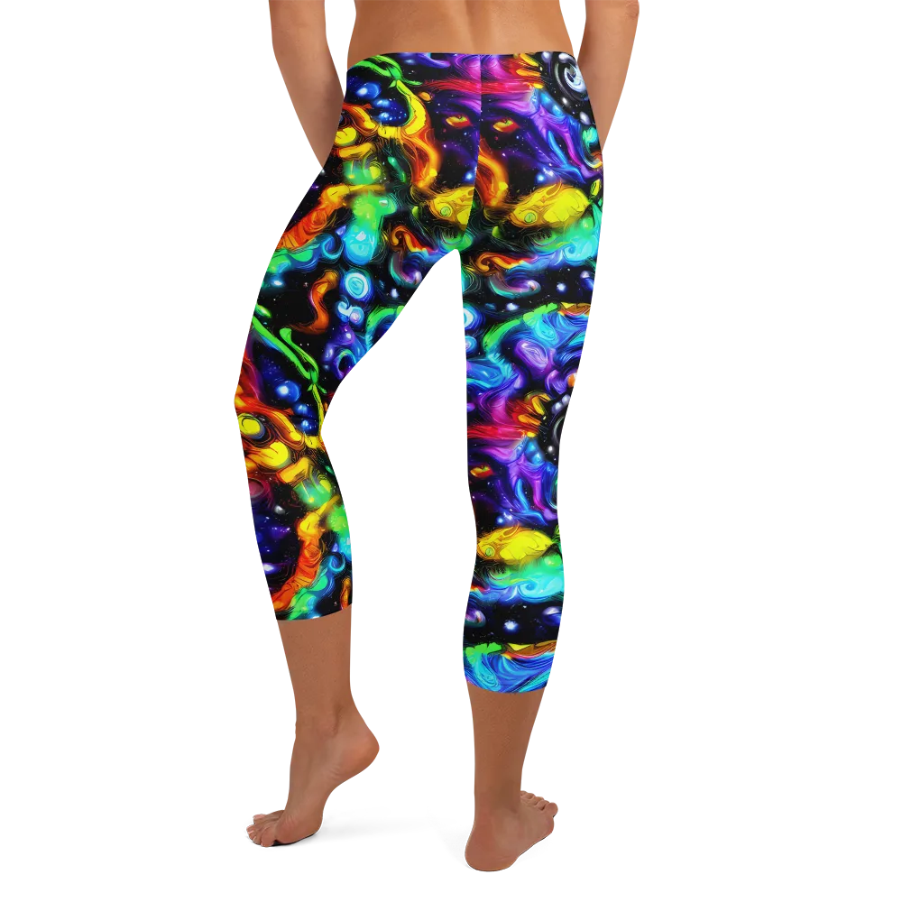 Infinite Colorstorm on Capri Leggings — Back
