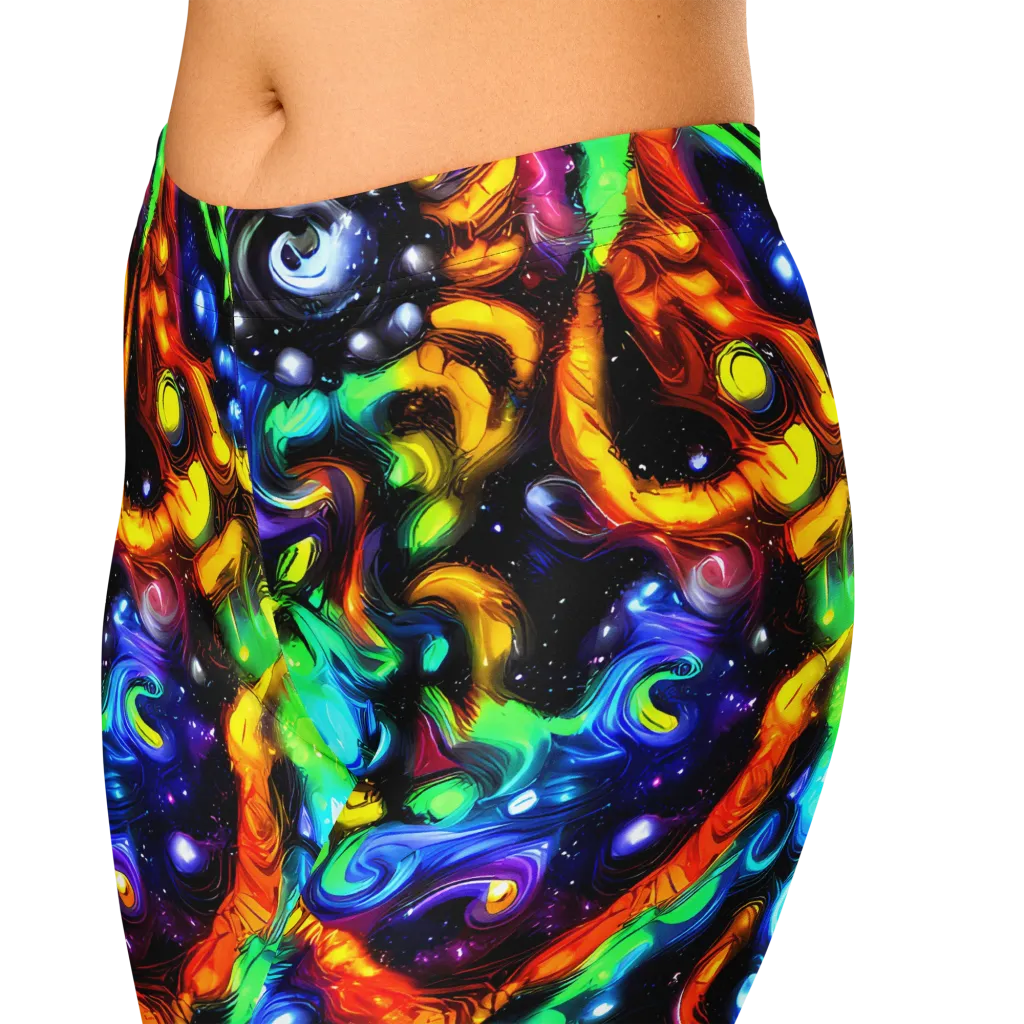 Infinite Colorstorm on Capri Leggings — Zoomed-in