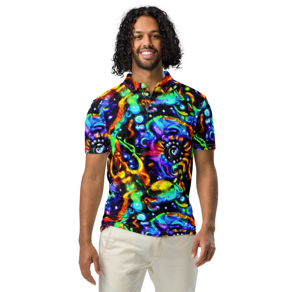 Infinite Colorstorm on Men's Slim Fit Polo Shirt — Front