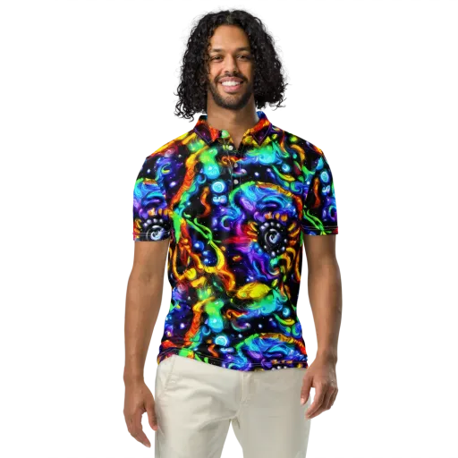 Infinite Colorstorm on a Men's Slim Fit Polo Shirt