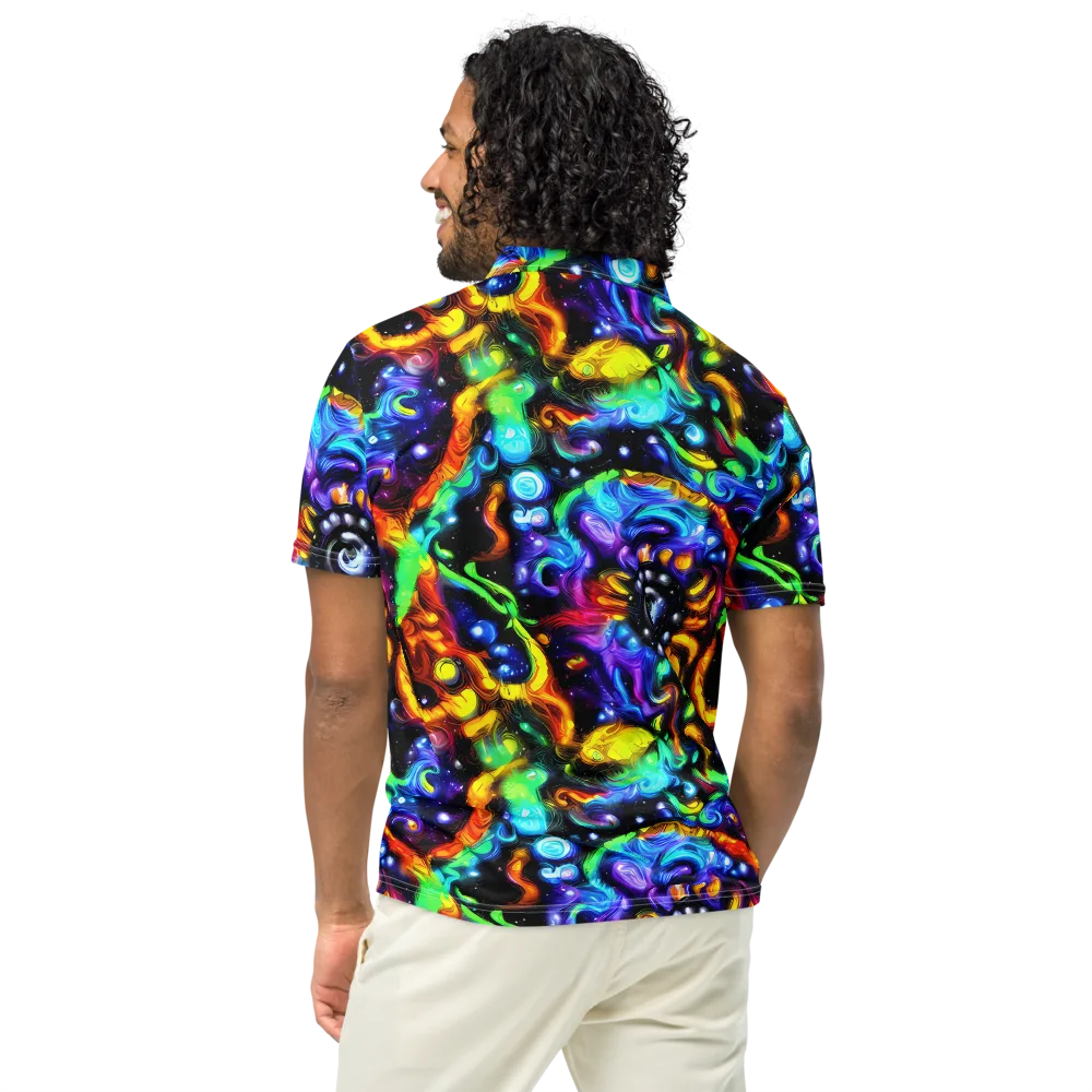 Infinite Colorstorm on Men's Slim Fit Polo Shirt — Back
