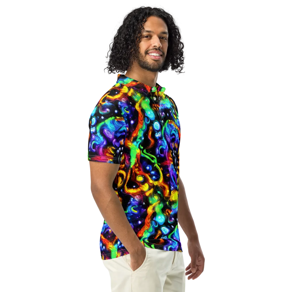 Infinite Colorstorm on Men's Slim Fit Polo Shirt — Right Front