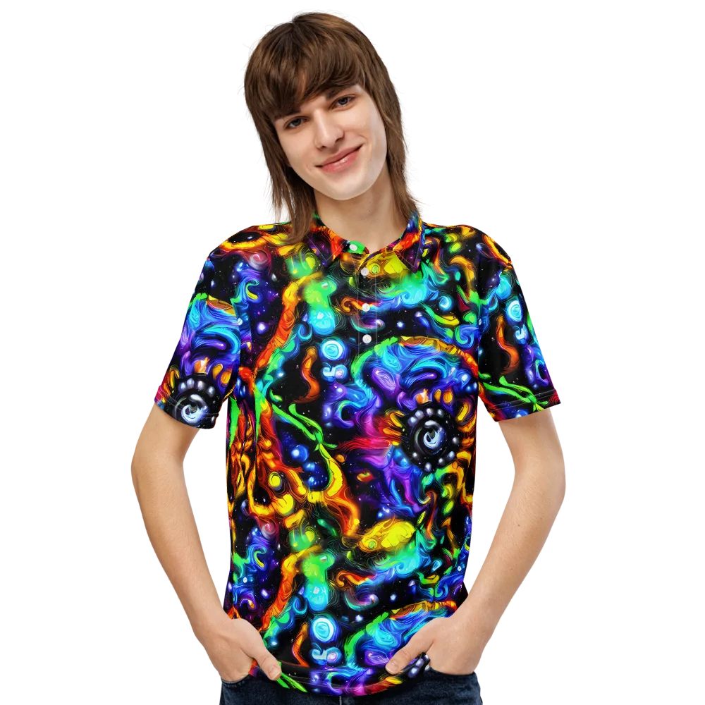 Infinite Colorstorm on Men's Slim Fit Polo Shirt — Front
