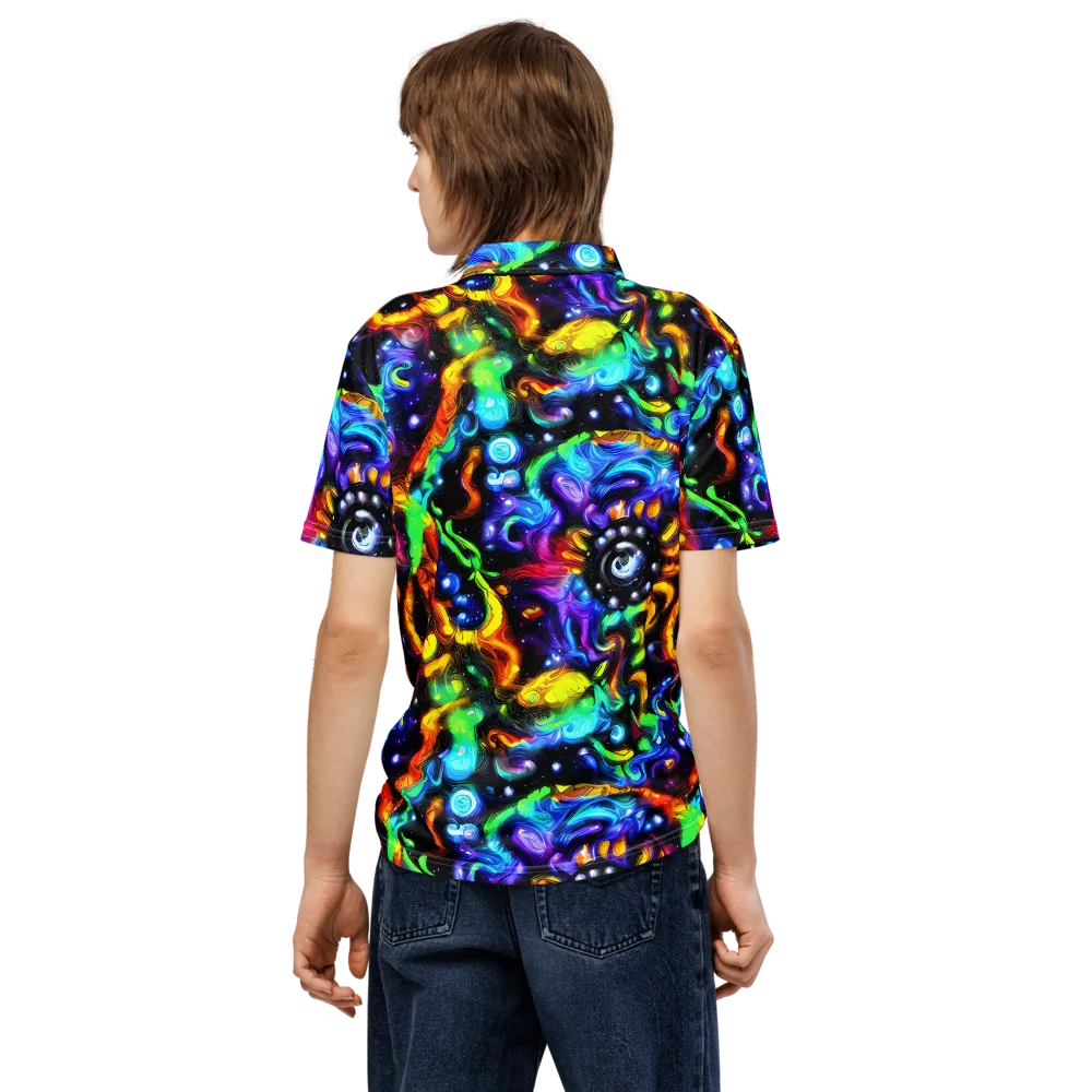Infinite Colorstorm on Men's Slim Fit Polo Shirt — Back