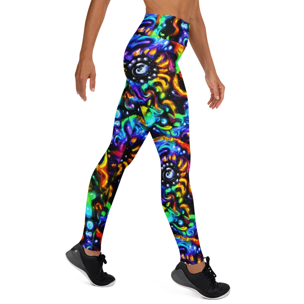 Infinite Colorstorm on Yoga Leggings — Right