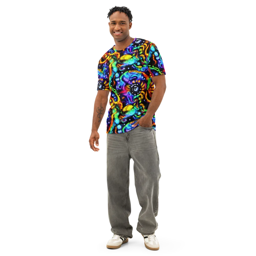Infinite Colorstorm on Men's Cotton Crew Neck T-Shirt — Front