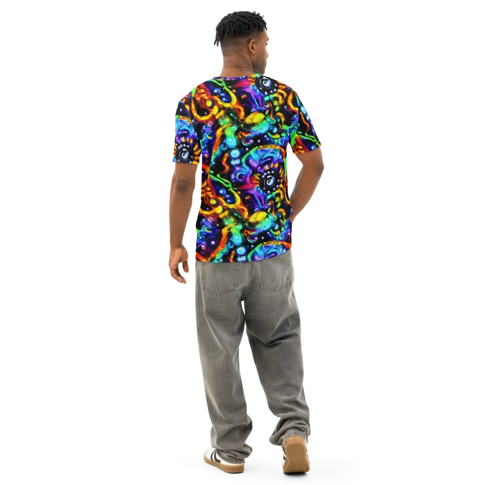 Infinite Colorstorm on Men's Cotton Crew Neck T-Shirt — Back