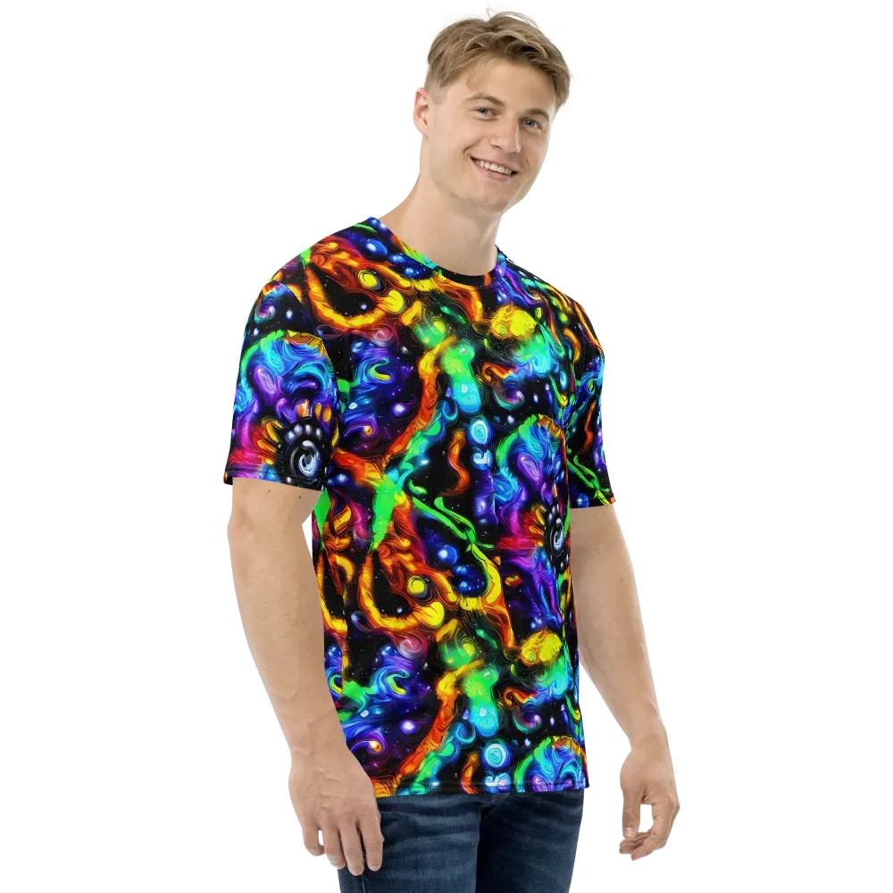 Infinite Colorstorm on Men's Crew Neck T-Shirt — Right