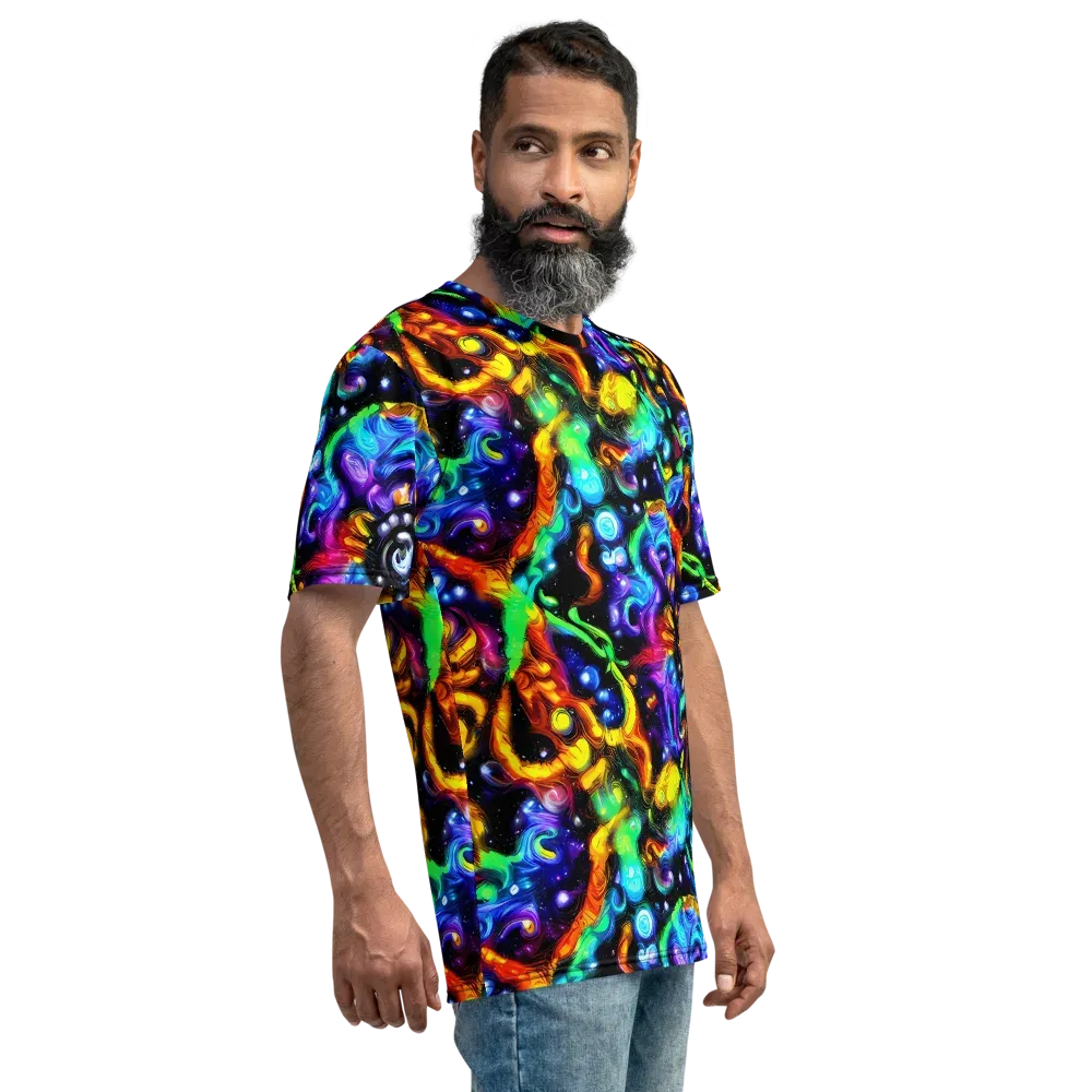 Infinite Colorstorm on Men's Crew Neck T-Shirt — Right