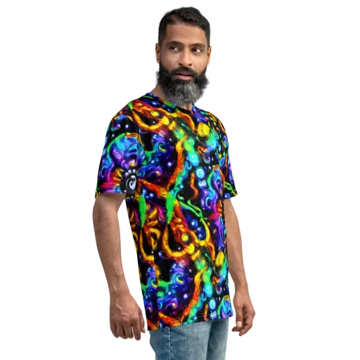 Infinite Colorstorm on a Men's Crew Neck T-Shirt