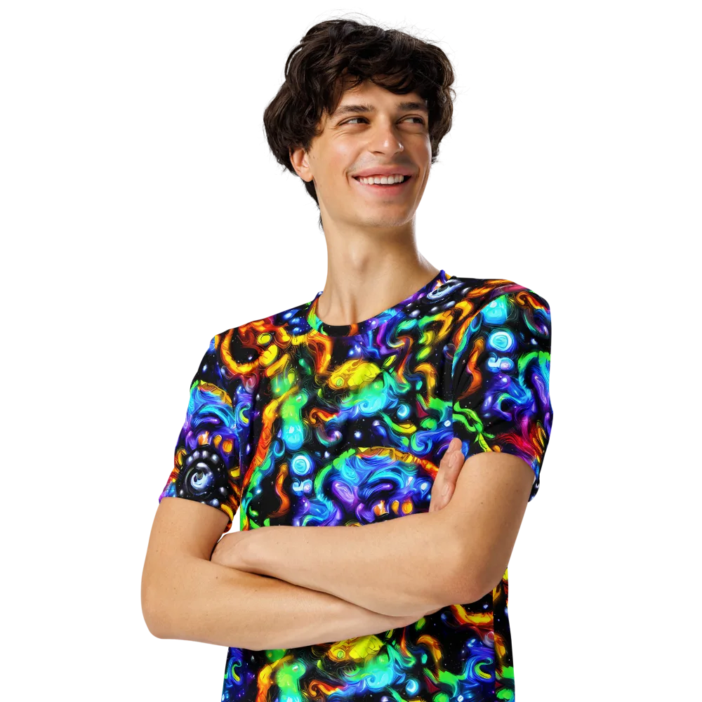 Infinite Colorstorm on Men's Crew Neck T-Shirt — Left Front