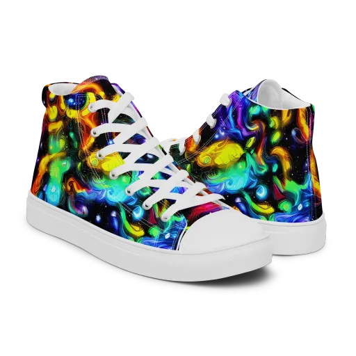 Infinite Colorstorm on a Men's High Top Canvas Shoes