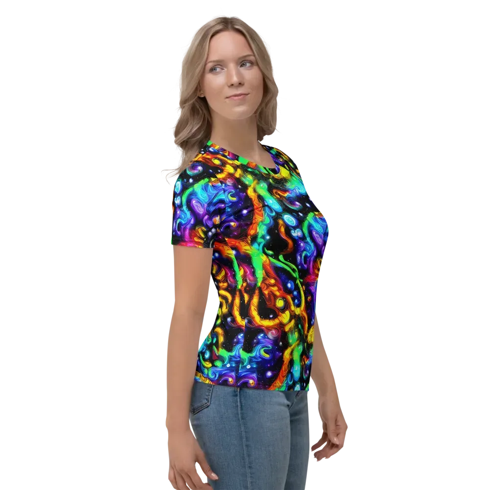 Infinite Colorstorm on Women's Crew Neck T-Shirt — Right
