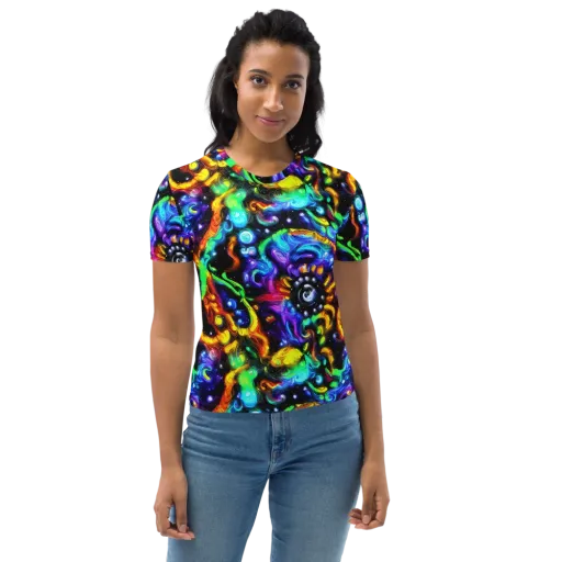 Infinite Colorstorm on a Women's Crew Neck T-Shirt