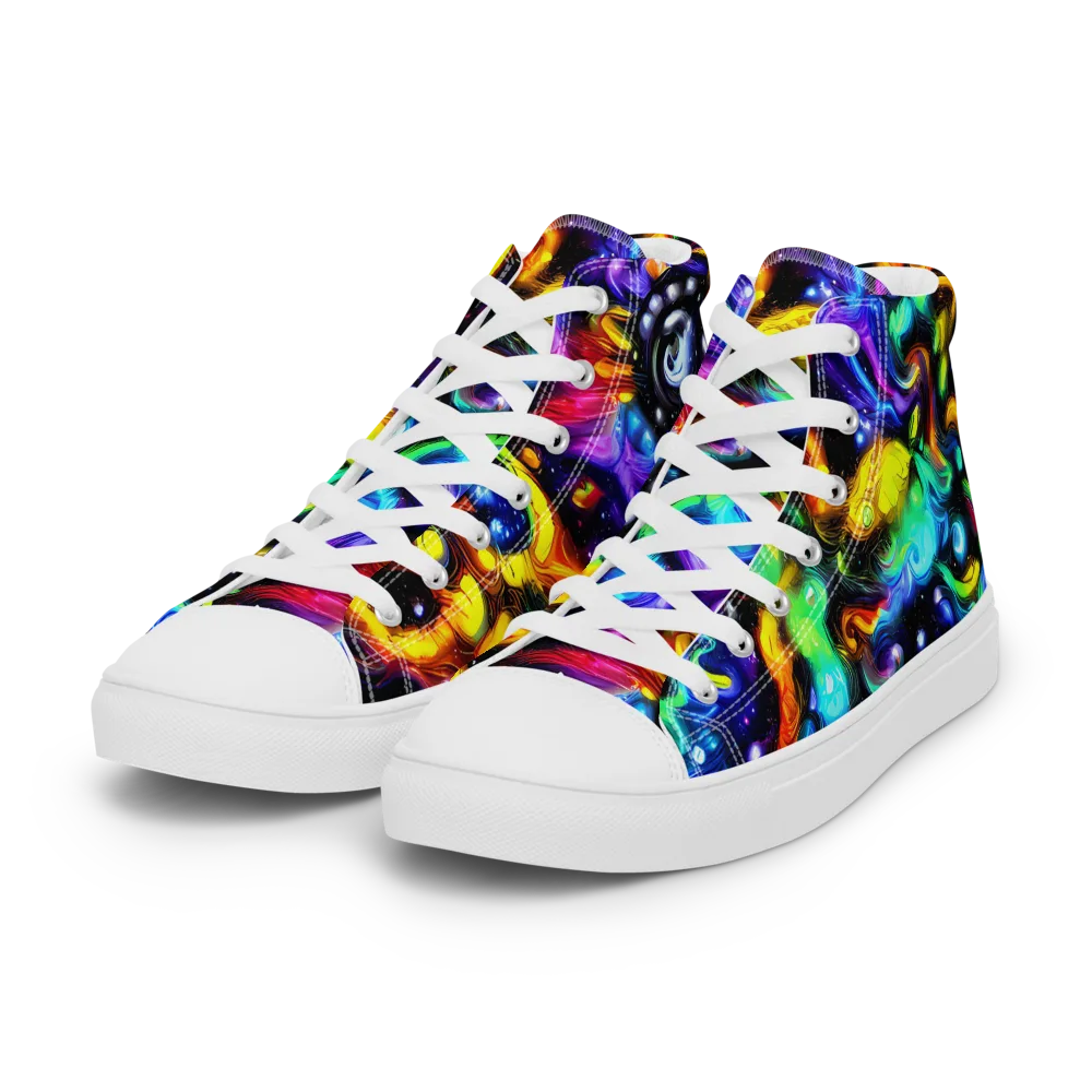 Infinite Colorstorm on Women's High Top Canvas Shoes — Left Front