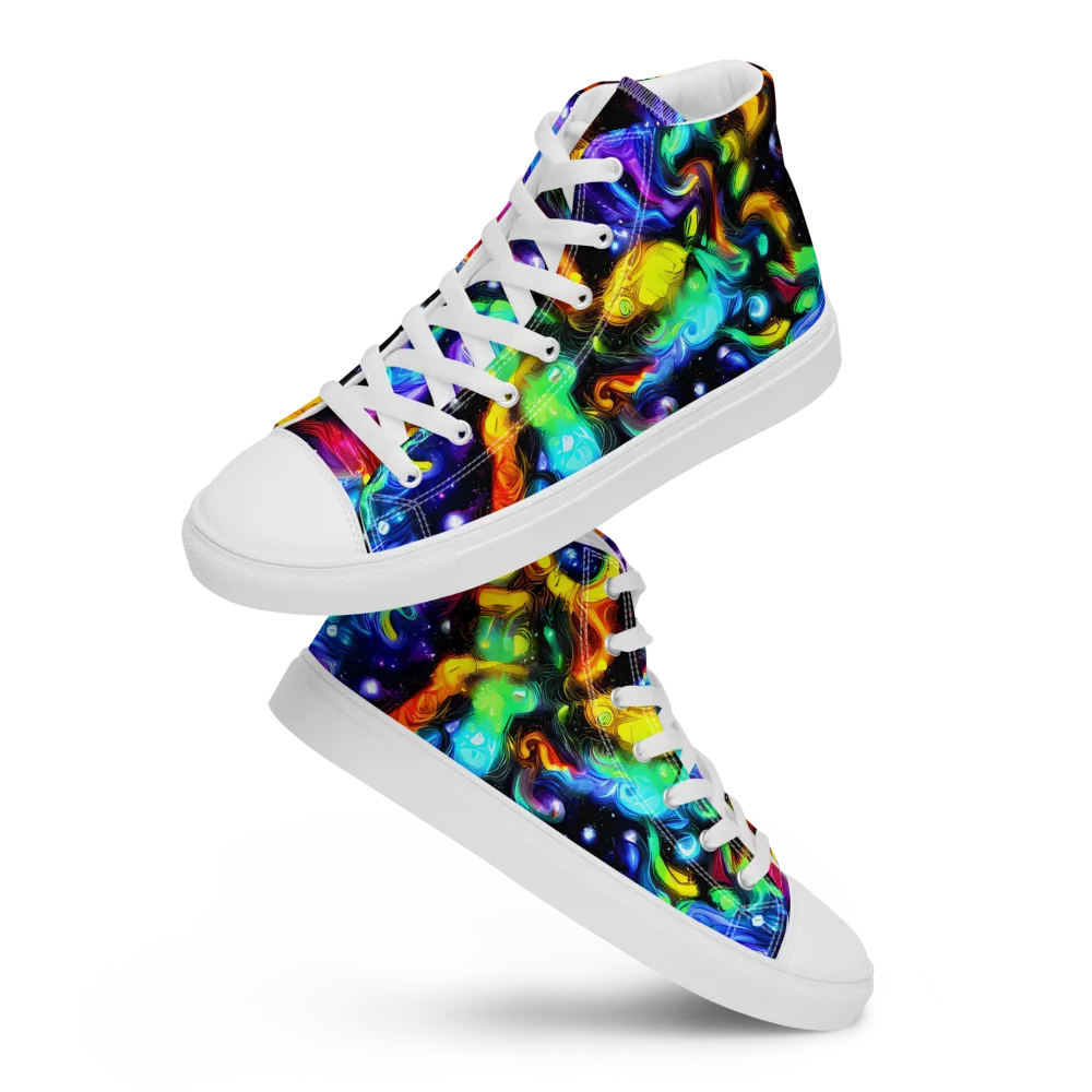 Infinite Colorstorm on Women's High Top Canvas Shoes — Front