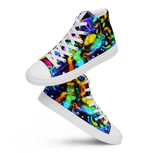 Infinite Colorstorm on a Women's High Top Canvas Shoes