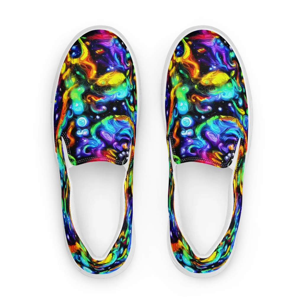 Infinite Colorstorm on Men's Slip-On Canvas Shoes — Front