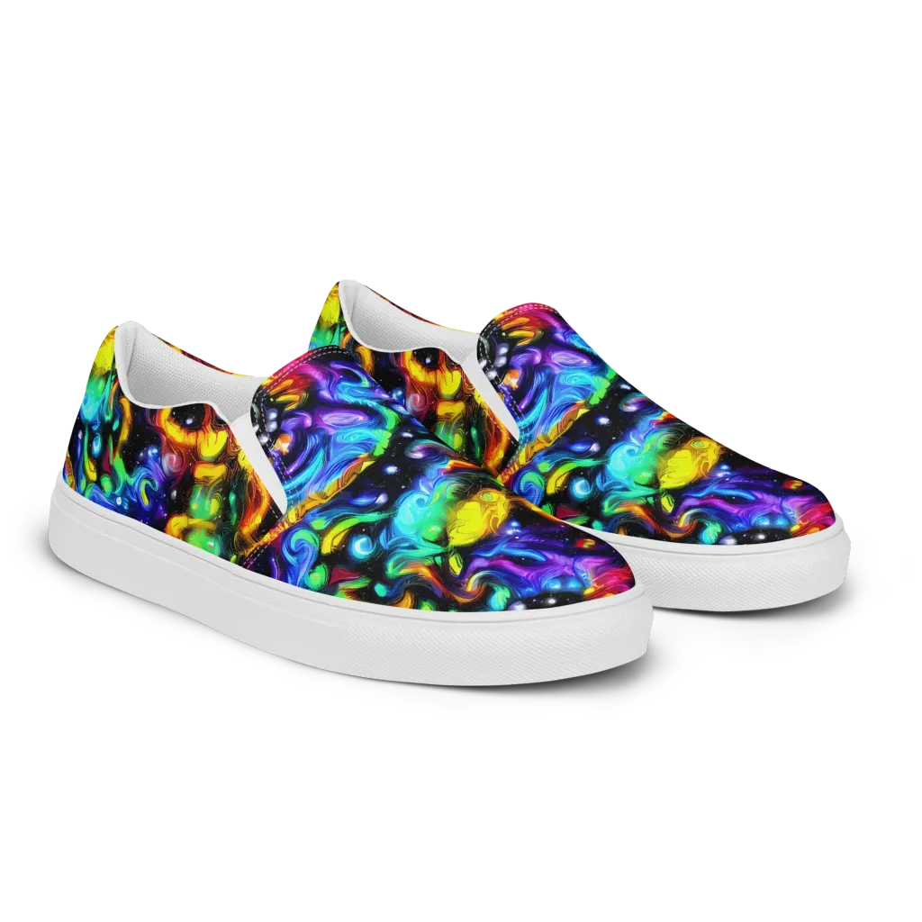 Infinite Colorstorm on Men's Slip-On Canvas Shoes — Right Front