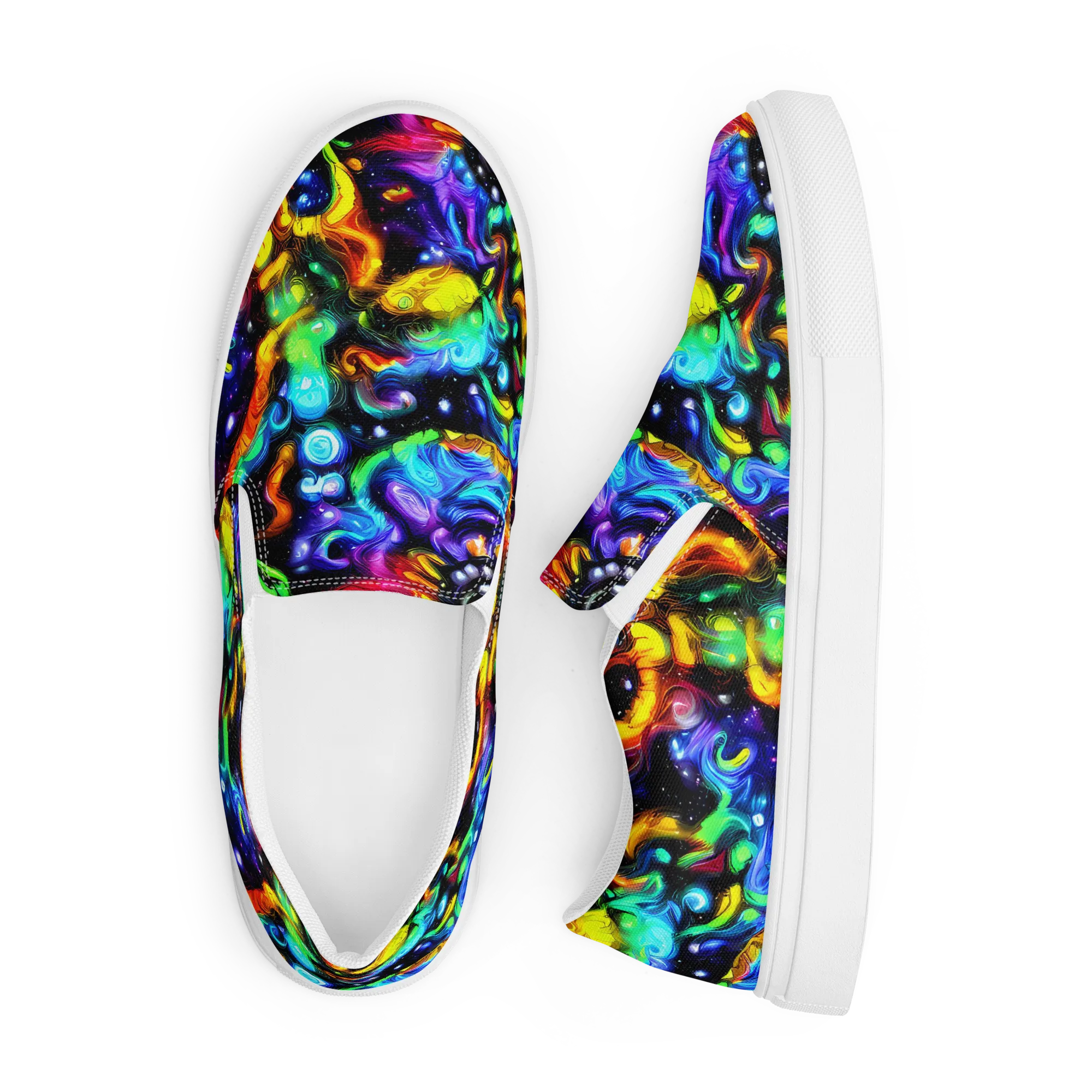 Infinite Colorstorm on Men's Slip-On Canvas Shoes — Front