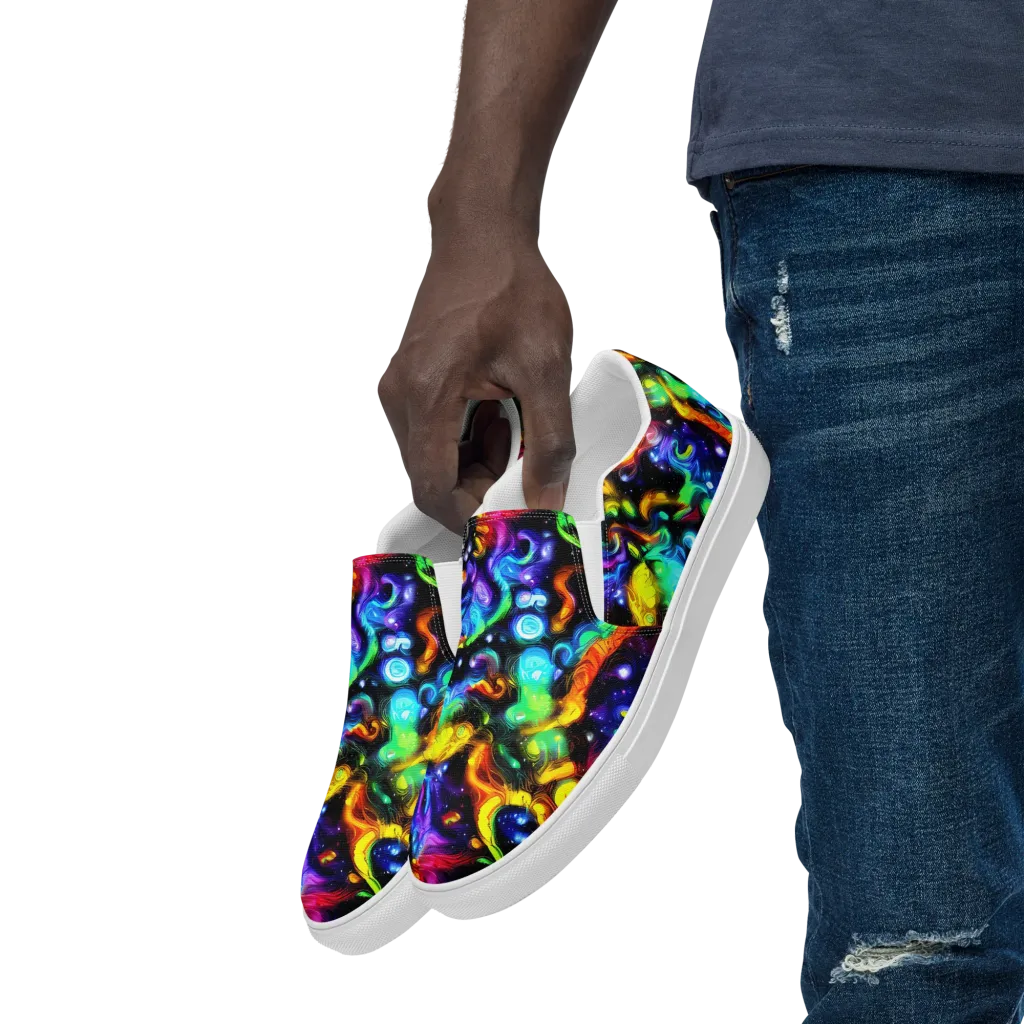 Infinite Colorstorm on Men's Slip-On Canvas Shoes — Left Front