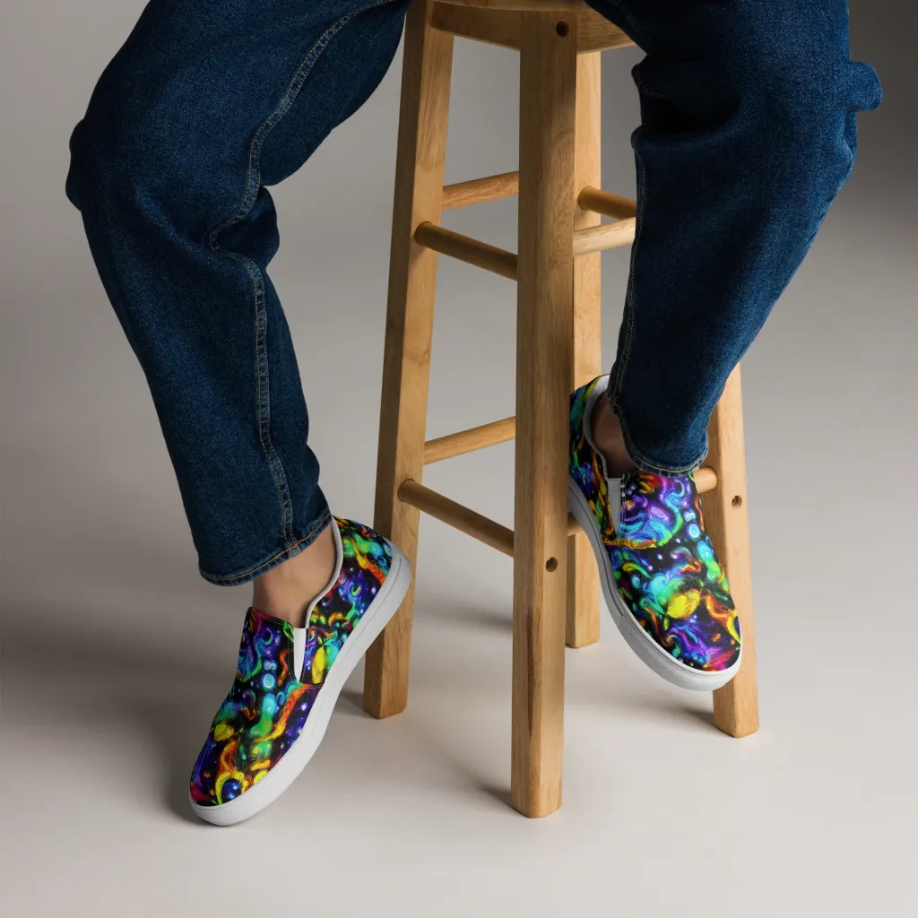 Infinite Colorstorm on Men's Slip-On Canvas Shoes — Front