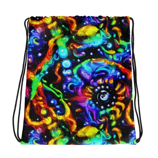 Infinite Colorstorm on a Drawstring Bag
