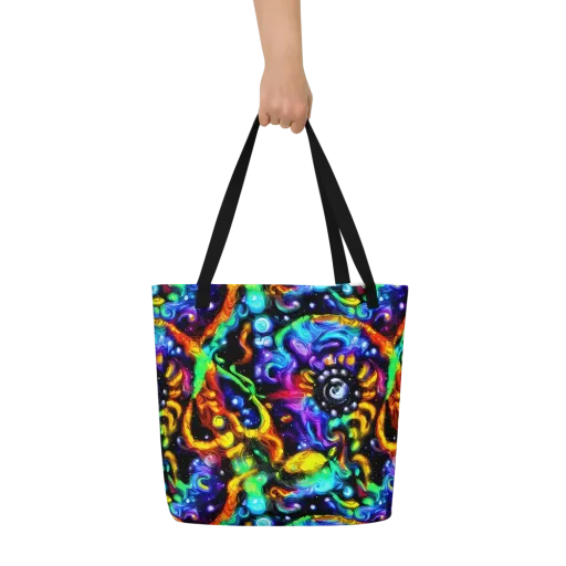 Infinite Colorstorm on a Large Tote Bag W/ Pocket