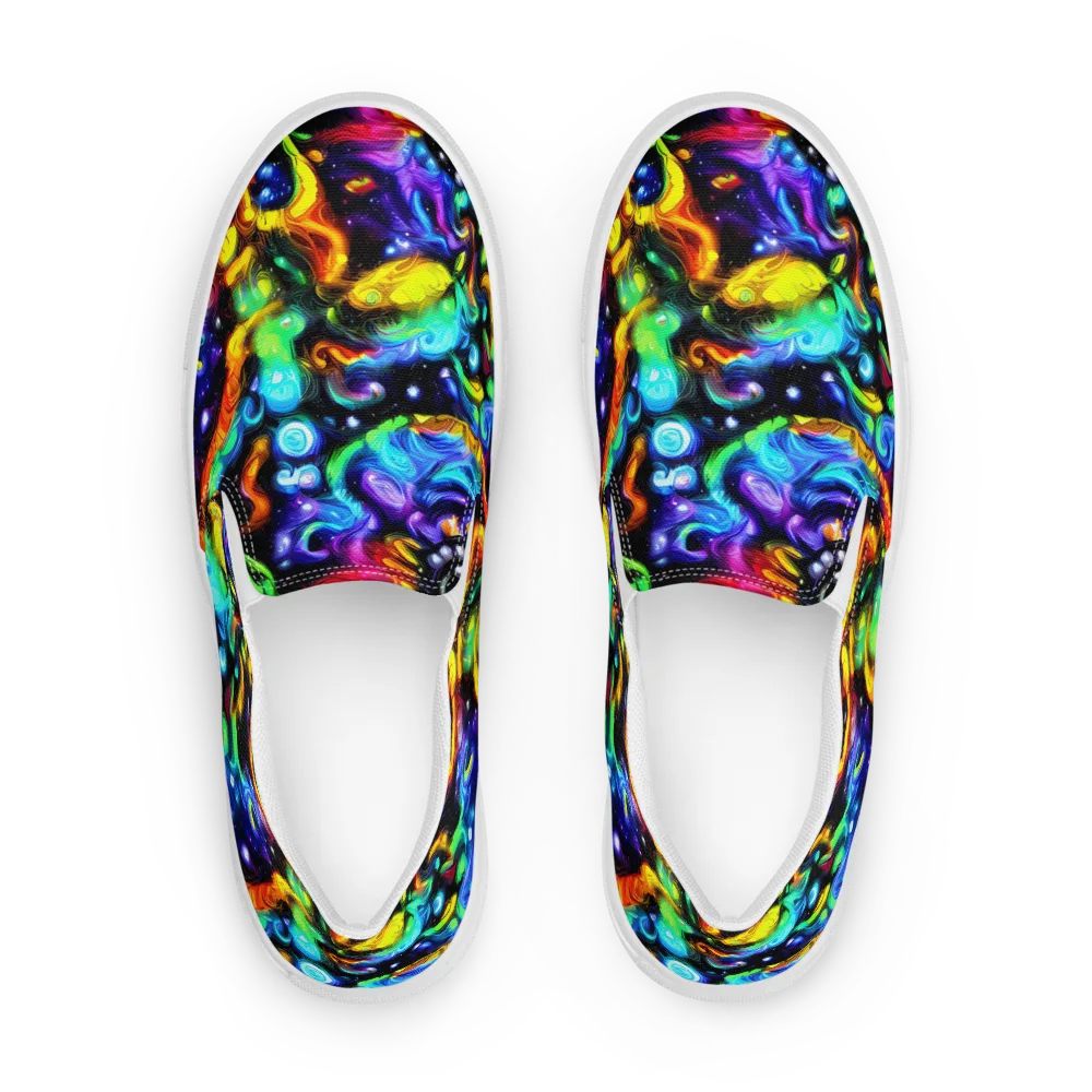 Infinite Colorstorm on Women's Slip-On Canvas Shoes — Front