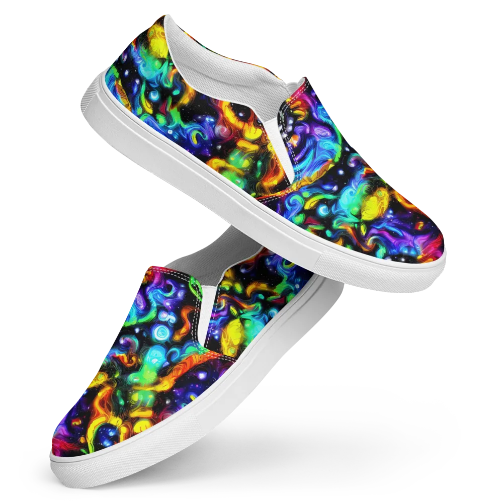 Infinite Colorstorm on Women's Slip-On Canvas Shoes — Front