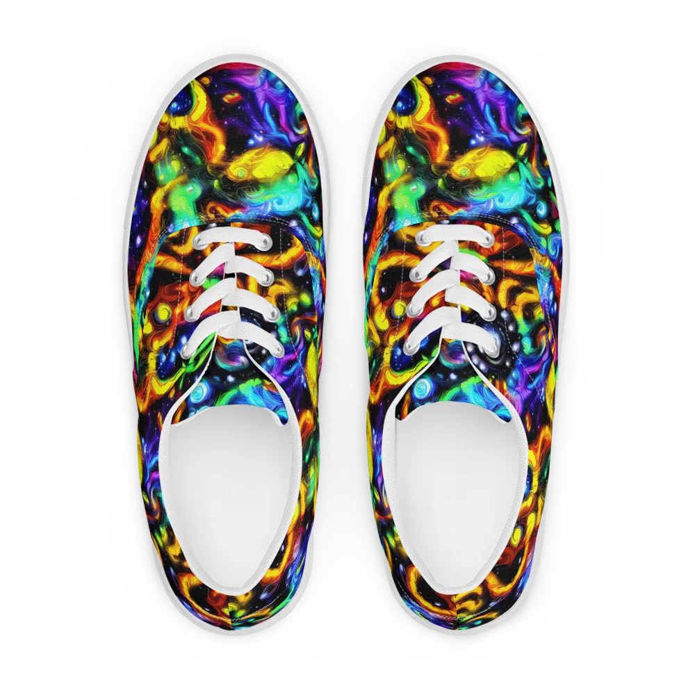 Infinite Colorstorm on Men's Lace-Up Canvas Shoes — Front