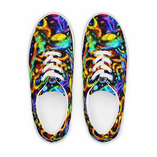 Infinite Colorstorm on a Men's Lace-Up Canvas Shoes