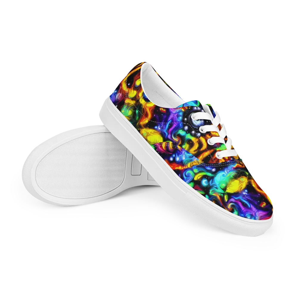 Infinite Colorstorm on Men's Lace-Up Canvas Shoes — Right Front