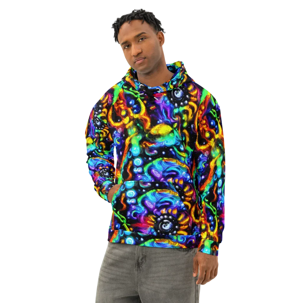 Infinite Colorstorm on Cotton Hoodie — Left Front