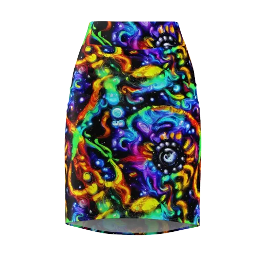 Infinite Colorstorm on a Pencil Skirt