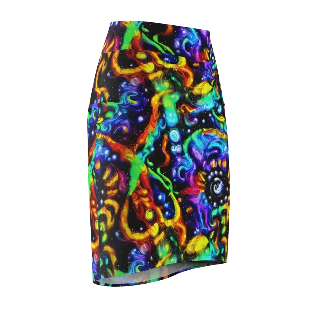 Infinite Colorstorm on Pencil Skirt — Front Side
