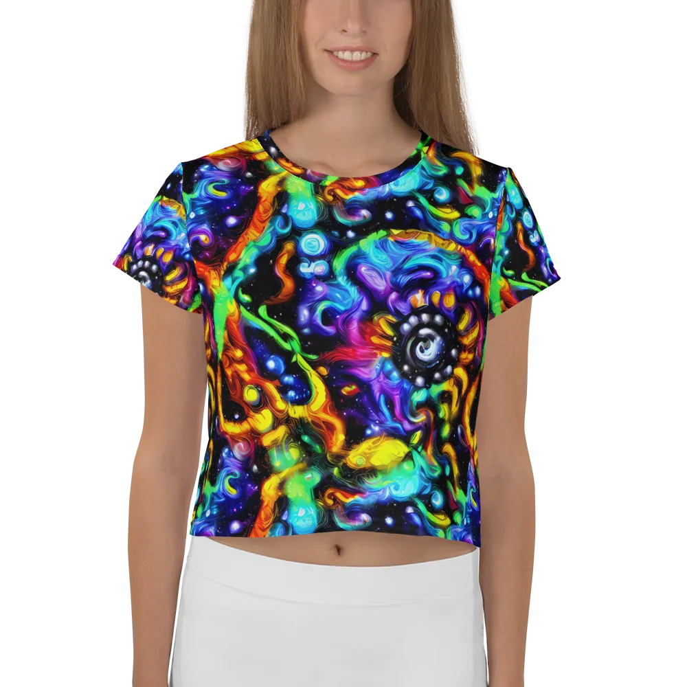 Infinite Colorstorm on Crop Tee — Front