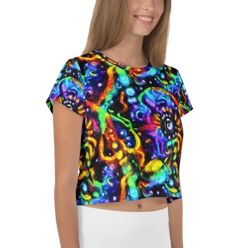 Infinite Colorstorm on a Crop Tee