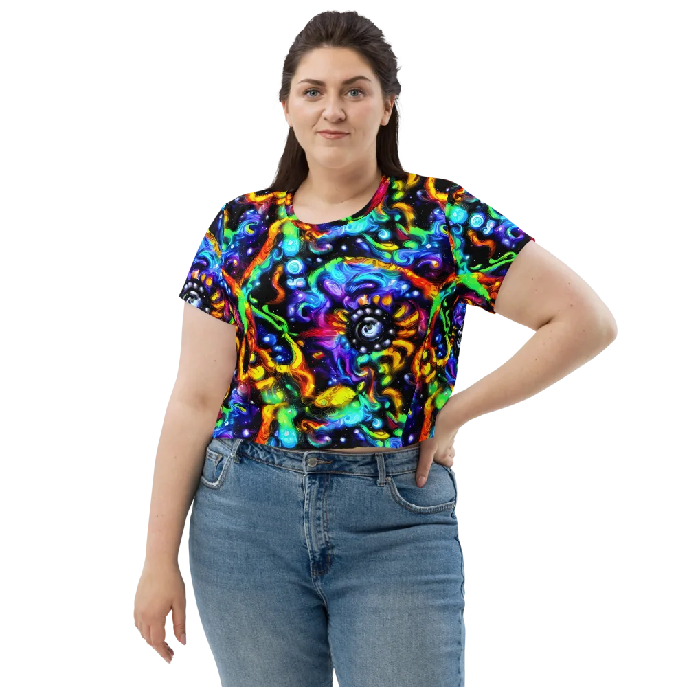 Infinite Colorstorm on Crop Tee — Front
