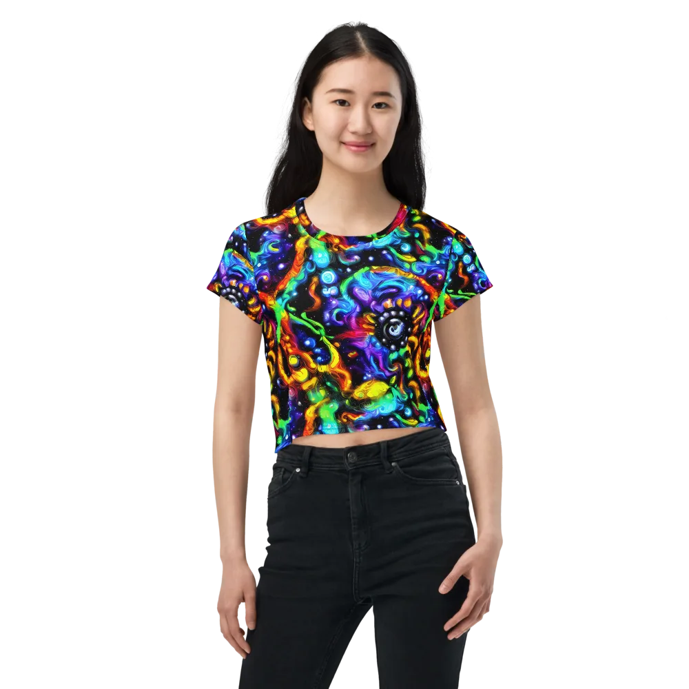 Infinite Colorstorm on Crop Tee — Front