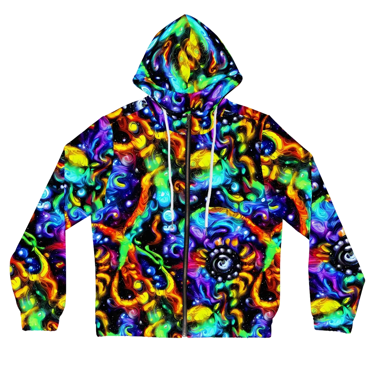 Infinite Colorstorm on Women's Full-Zip Hoodie — Front