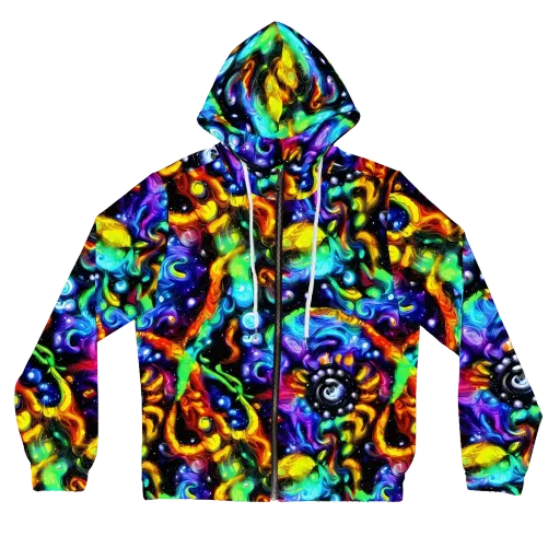 Infinite Colorstorm on a Women's Full-Zip Hoodie