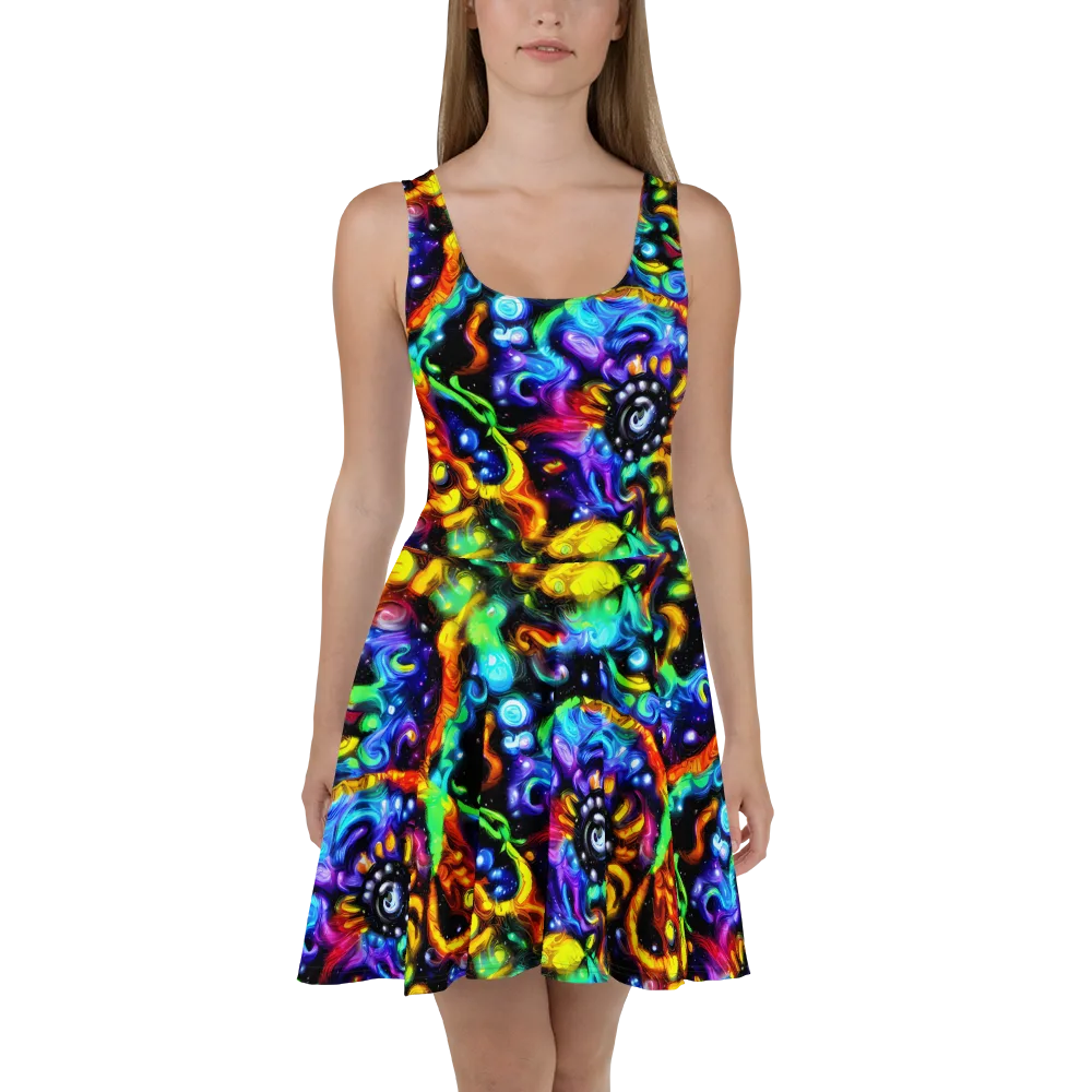 Infinite Colorstorm on Skater Dress — Front