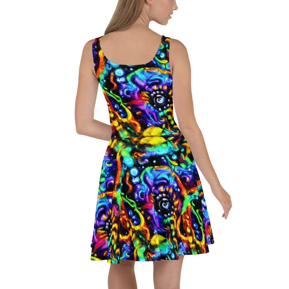Infinite Colorstorm on Skater Dress — Back
